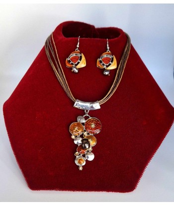 collier et boucles d'oreilles assorties avec perle de Tahiti et perle de culture