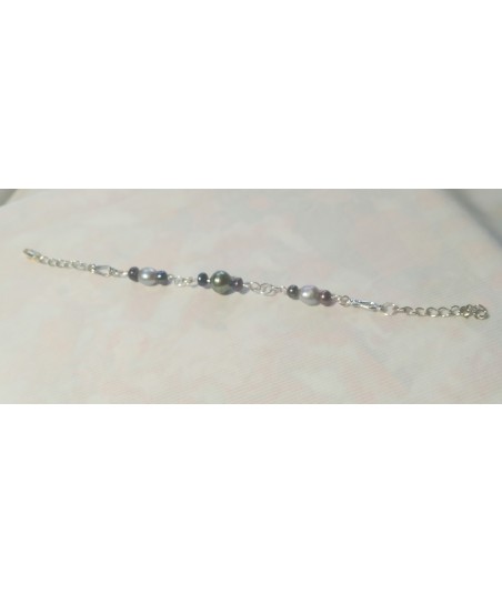 Bracelet en argent, et perles de tahiti